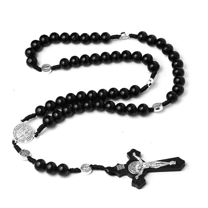 Rosary of Saint Benedict made of black wood