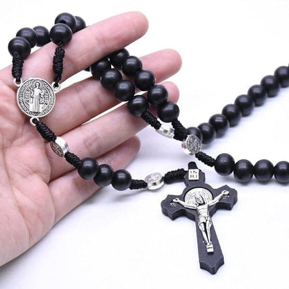 Rosary of Saint Benedict made of black wood