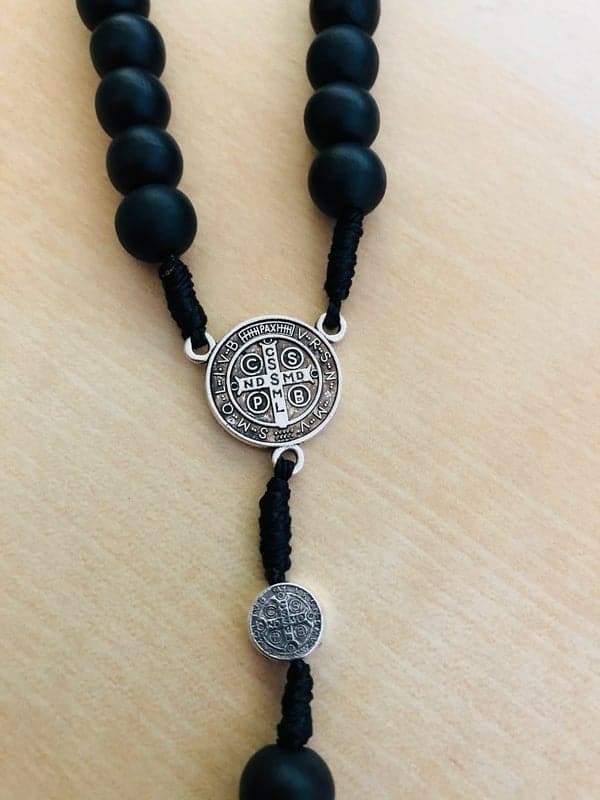 Rosary of Saint Benedict made of black wood