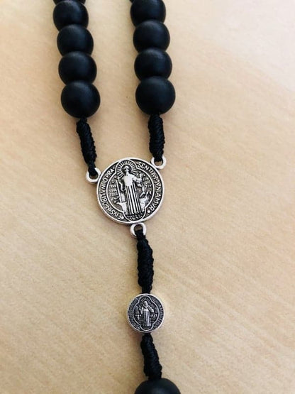 Rosary of Saint Benedict made of black wood