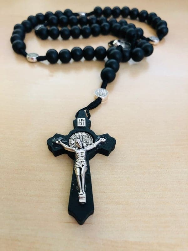 Rosary of Saint Benedict made of black wood