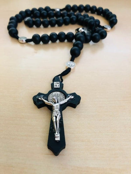 Rosary of Saint Benedict made of black wood