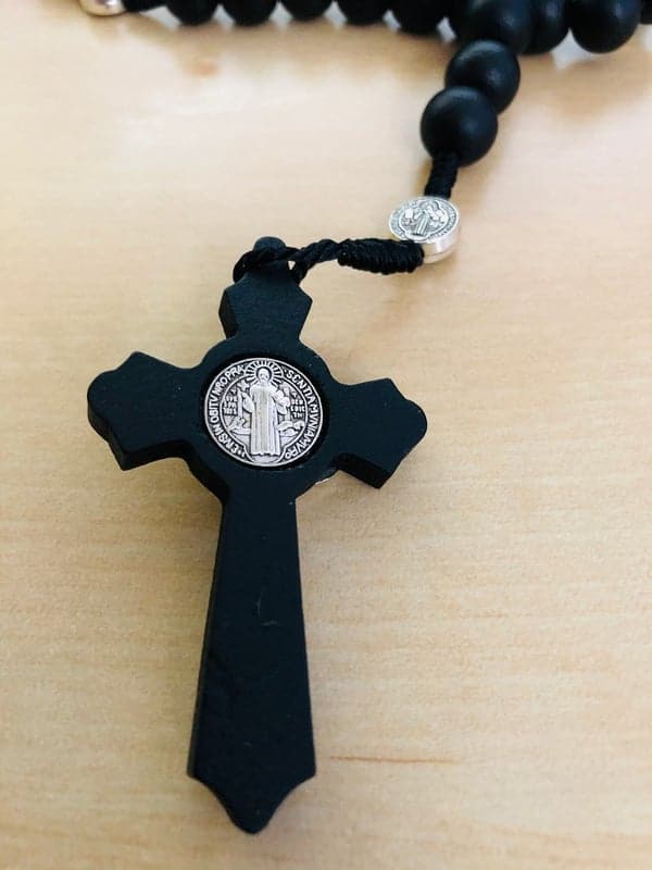 Rosary of Saint Benedict made of black wood