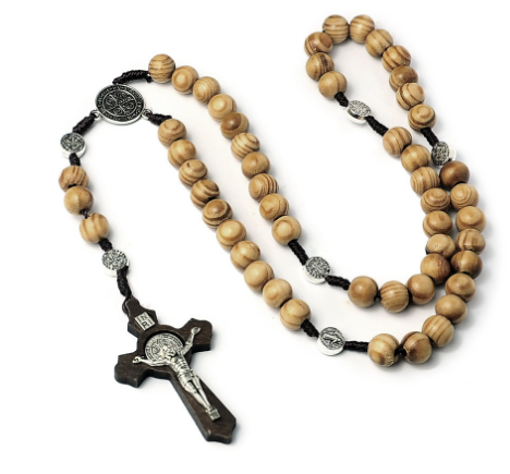 Rosary of Saint Benedict made of black wood