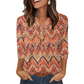 Casual Printed V-Neck Top for Women