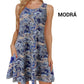 Women's sleeveless printed dress with pockets