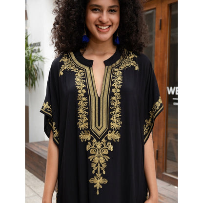 Embroidered Maxi Dress with Side Slit