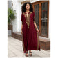 Embroidered Maxi Dress with Side Slit