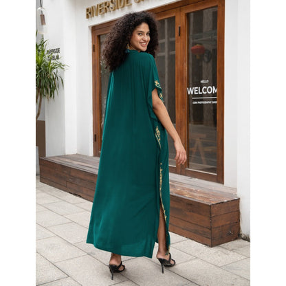 Embroidered Maxi Dress with Side Slit
