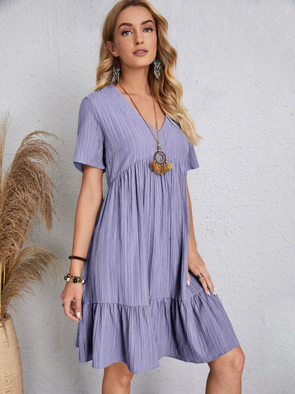 【S-3XL】👗Loose Casual Tie Waist Flowy Dress