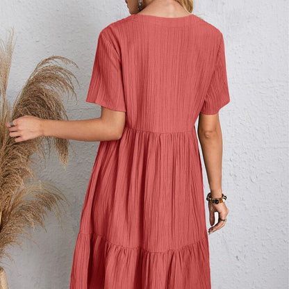 【S-3XL】👗Loose Casual Tie Waist Flowy Dress