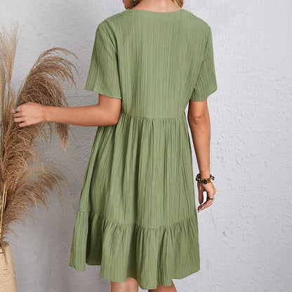 【S-3XL】👗Loose Casual Tie Waist Flowy Dress
