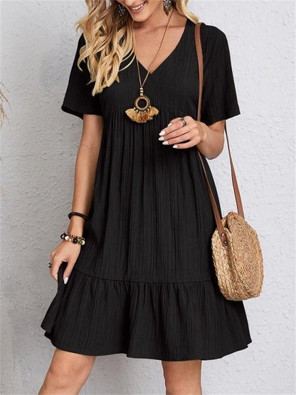 【S-3XL】👗Loose Casual Tie Waist Flowy Dress