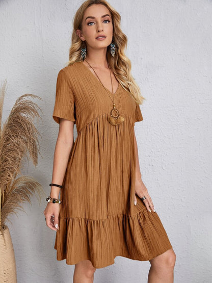 【S-3XL】👗Loose Casual Tie Waist Flowy Dress