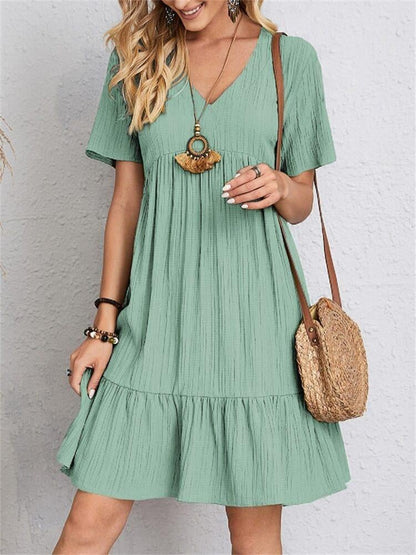 【S-3XL】👗Loose Casual Tie Waist Flowy Dress