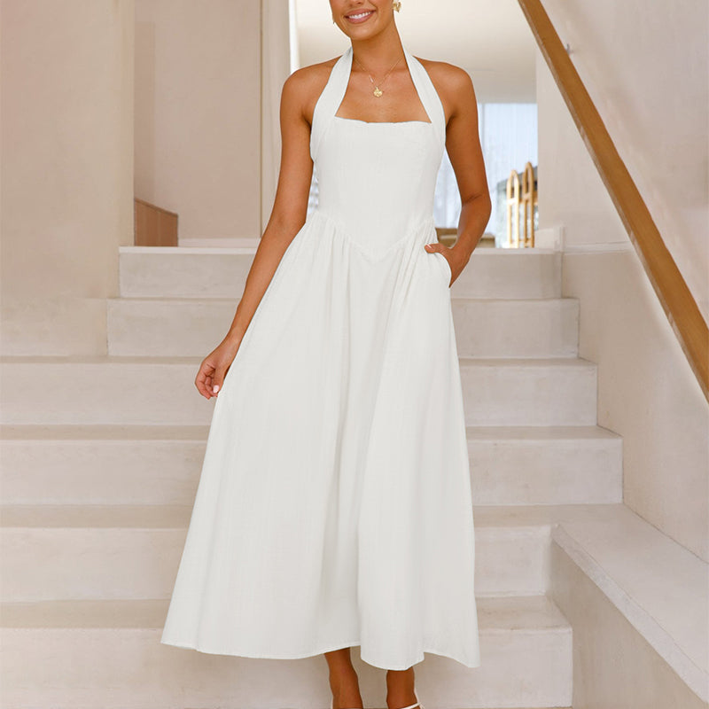 Women’s Halter Smocked Back Dress