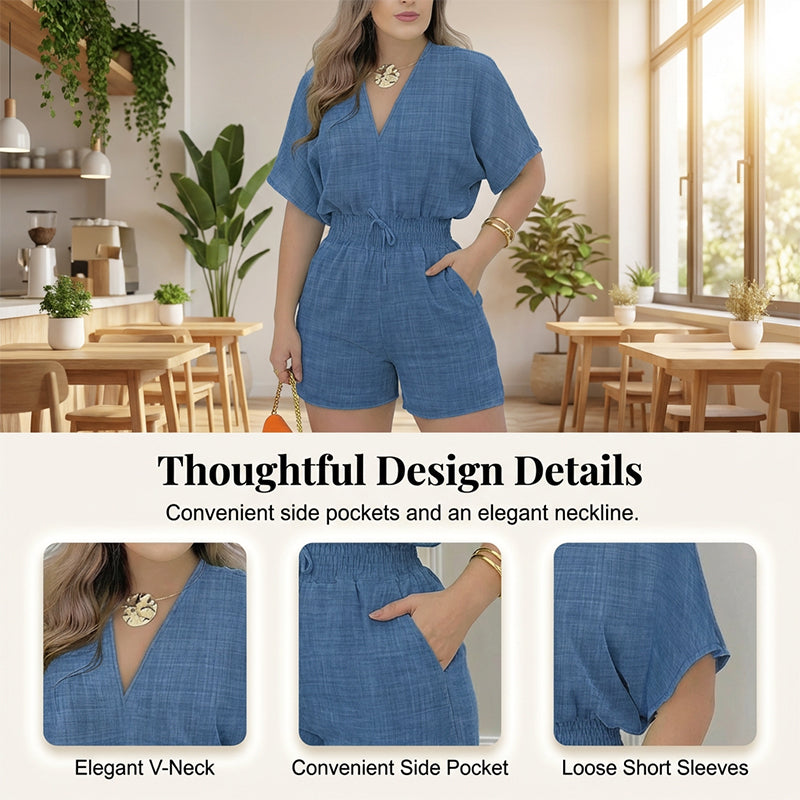 Summer Casual Elastic Waist Romper Shorts