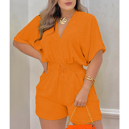 Summer Casual Elastic Waist Romper Shorts