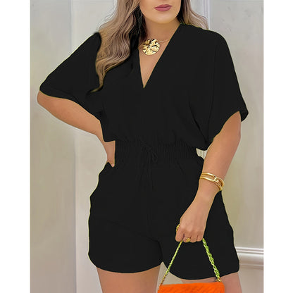 Summer Casual Elastic Waist Romper Shorts