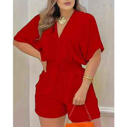Summer Casual Elastic Waist Romper Shorts