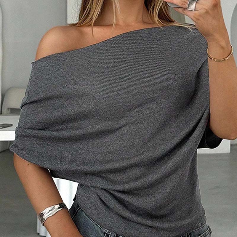 Women's Asymmetrical Off-Shoulder Batwing Sleeve Top