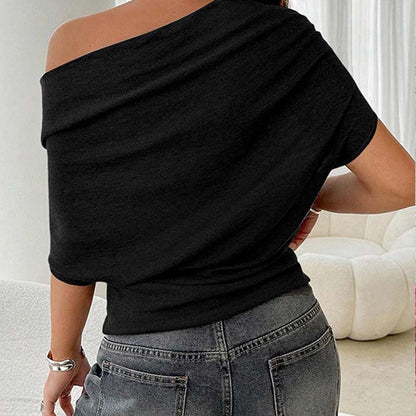 Women's Asymmetrical Off-Shoulder Batwing Sleeve Top