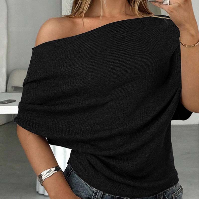 Women's Asymmetrical Off-Shoulder Batwing Sleeve Top
