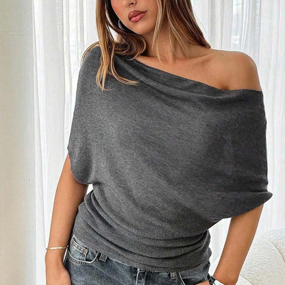 Women's Asymmetrical Off-Shoulder Batwing Sleeve Top