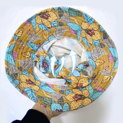 Floral Large Brimmed Sun Hat with Mask
