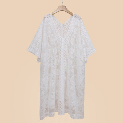 Women's Lace Crochet Beach Cover-Up Cardigan