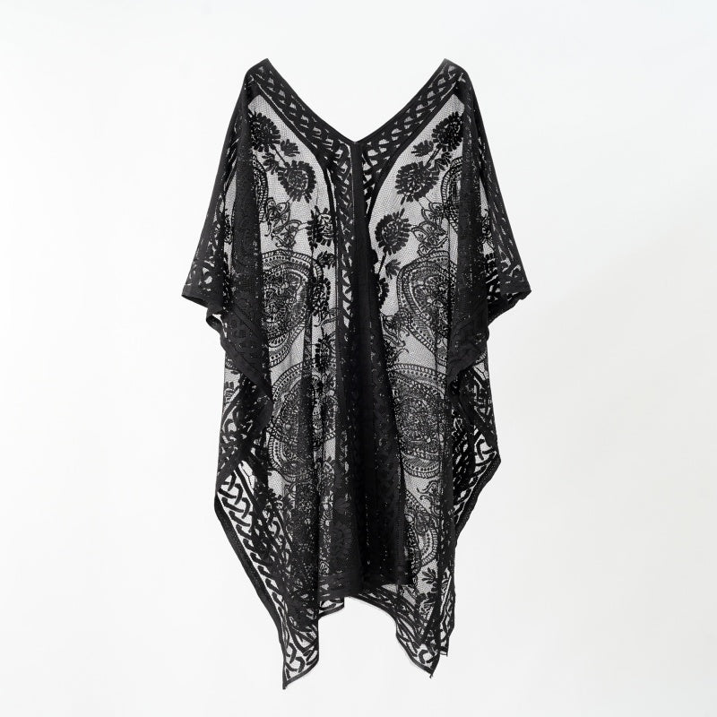 Women's Lace Crochet Beach Cover-Up Cardigan