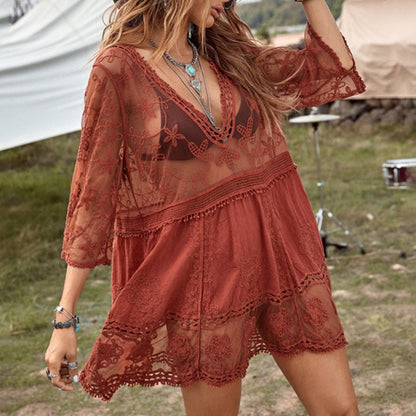 Woman’s Sexy V-Neck Loose bikini Cover-up