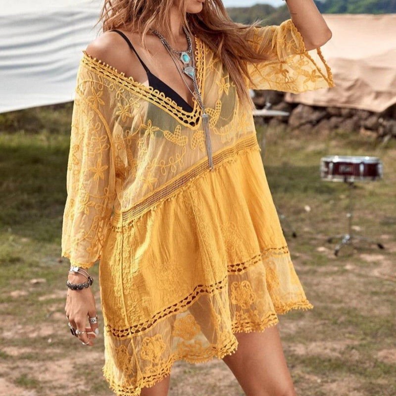 Woman’s Sexy V-Neck Loose bikini Cover-up