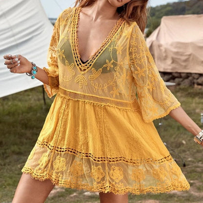 Woman’s Sexy V-Neck Loose bikini Cover-up