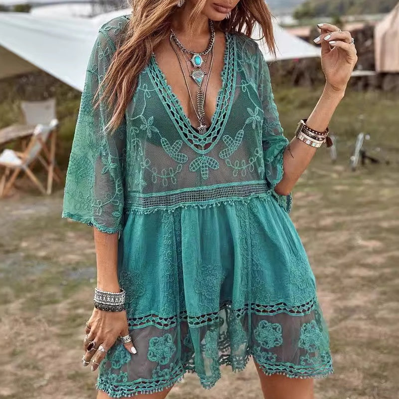 Woman’s Sexy V-Neck Loose bikini Cover-up