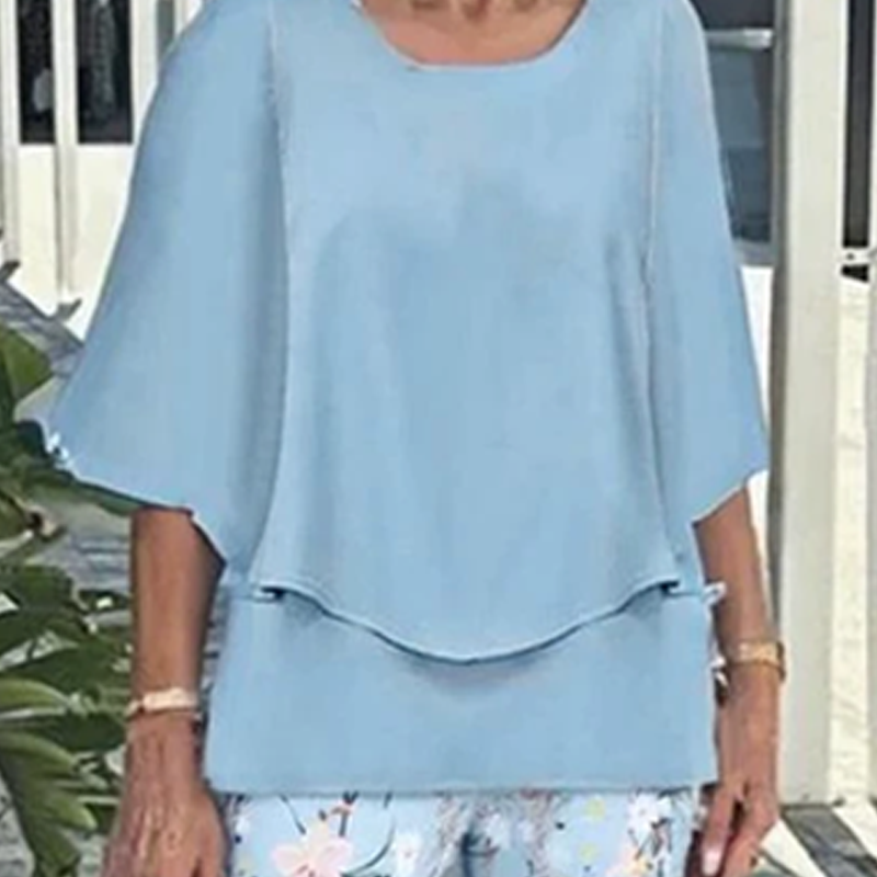 Women’s Printed Pants and Crew Neck Top Set