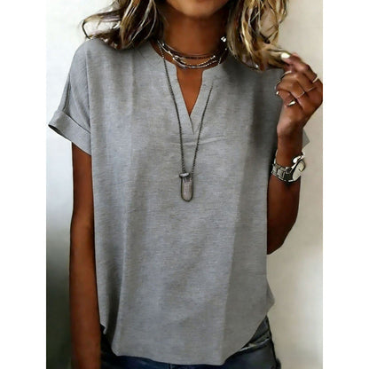 Women's Casual V-Neck Short Sleeve Top