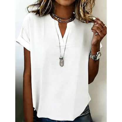 Women's Casual V-Neck Short Sleeve Top