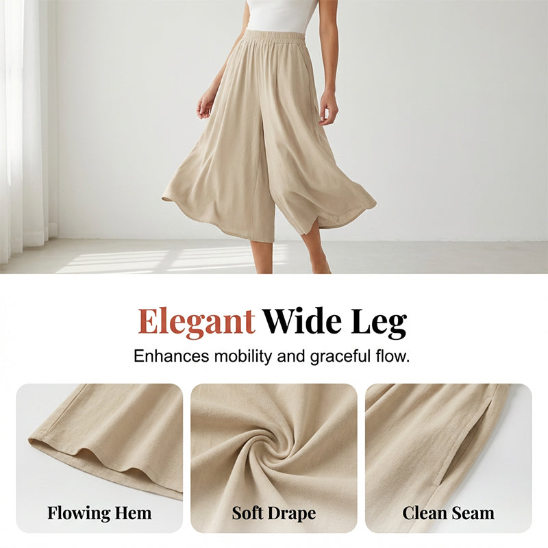 Lightweight Elastic Waist Crop Pants for Women