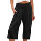 Lightweight Elastic Waist Crop Pants for Women