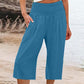 Lightweight Elastic Waist Crop Pants for Women