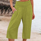 Lightweight Elastic Waist Crop Pants for Women