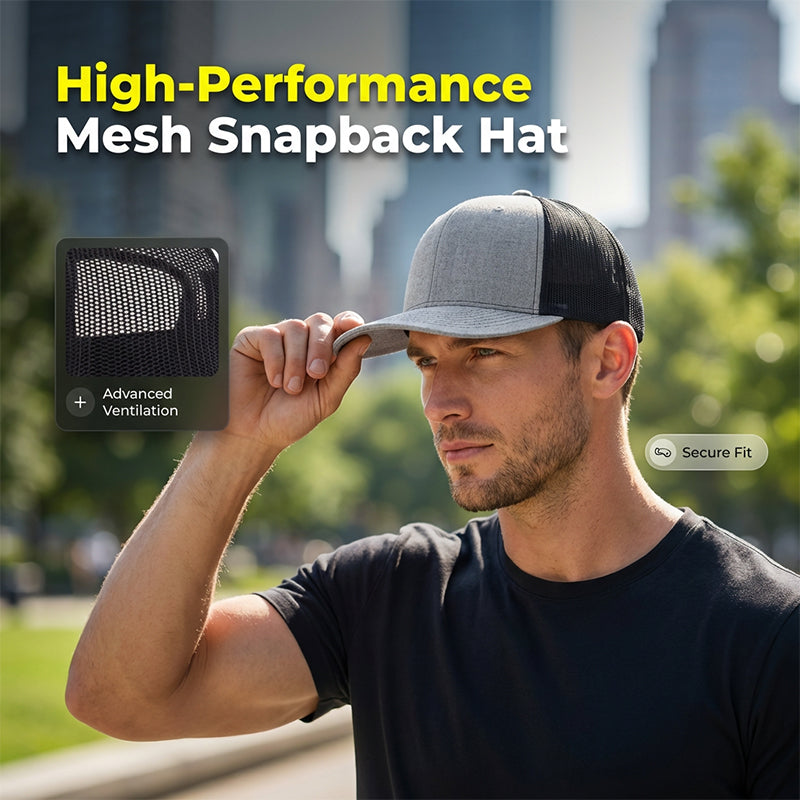Summer Mesh Baseball Hat with Adjustable Snapback