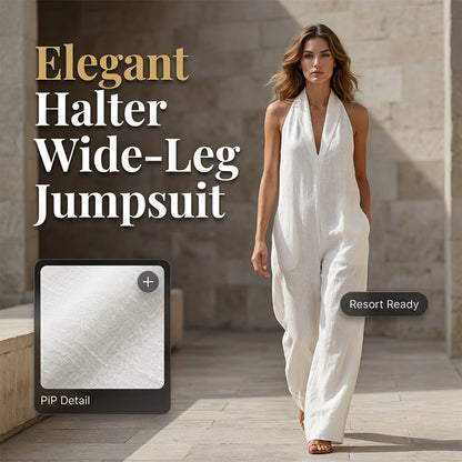 Sleeveless V-Neck Casual Jumpsuit with Pockets