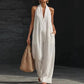 Sleeveless V-Neck Casual Jumpsuit with Pockets