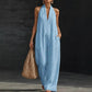 Sleeveless V-Neck Casual Jumpsuit with Pockets
