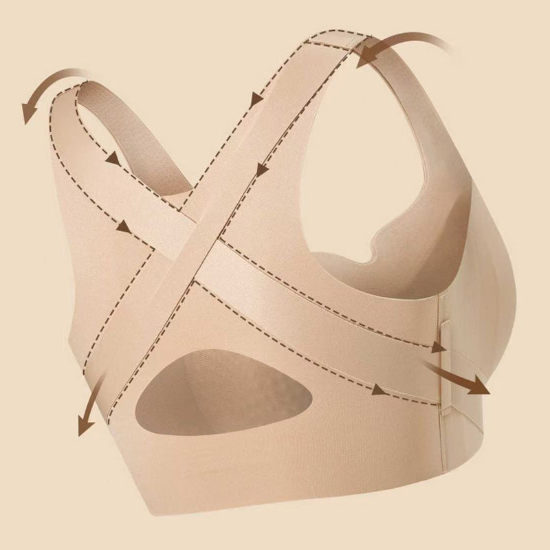 🌸Last Day Special Price: £13.99!!🌸Women's Front Closure Seamless Back Support Posture Bra