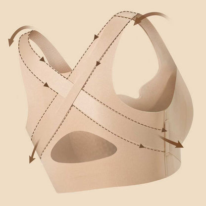 🌸Last Day Special Price: £13.99!!🌸Women's Front Closure Seamless Back Support Posture Bra