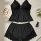 Women's Lace Trim Camisole & Shorts Pajama Set