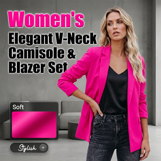 Women's Elegant V-Neck Camisole & Blazer Set